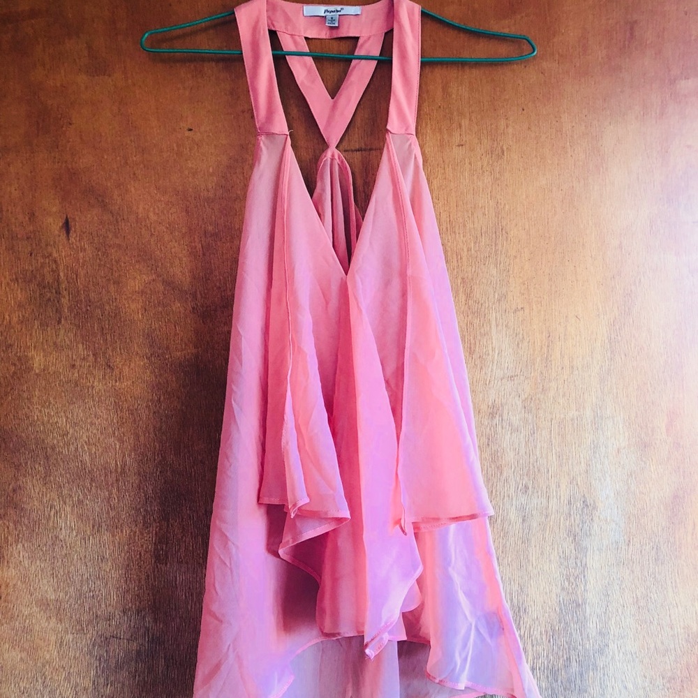 Ruffled V-neck top